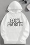 Unisex 3 Thread Cotton White Godsfavorite Print Loose Fit Sweatshirt Hoodie