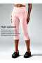 Pink High-Waisted Micro-Compression Capris - 3