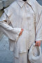 Women's Shawl Detailed Shirt Set Stone - 5