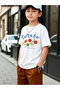 Kids White Cotton Tomato Print Short Sleeve T-Shirt - 7