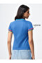 Blue Slim Fit Polo T-Shirt with Tipped Neck - 3