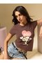 Brown Peanuts Graphic Print Slim Fit T-Shirt - 2