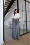 Blue Distressed Darell Wide Leg Jeans