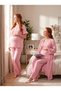 New Season Powder Muslin Fabric Button Detailed Design Short Sleeve 100% Cotton Maternity Pajama Set 3-Piece Set - 2