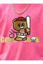 Boys Pink Cotton Short Sleeve T-Shirt with Baseball Bear Print - 3