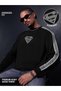 Men Black Superman Graphic Oversized Long Sleeve T-Shirt