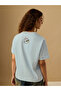 Blue Striped Embroidered Cotton Oversized T-Shirt - 5