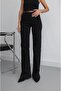 Black Jeans with Front Stitching Detail and Belt - 2