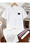 Kids White Short Sleeve T-Shirt with Polo Horse Print