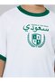 Boys White KSA National Day Print T-Shirt and Dark Green Shorts Set - 5