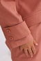 Women's Oversize Short Trench Coat Stand Collar Buttoned Pocket Trench Coat - 8