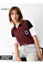 Maroon Mickey Graphic Open Knit Polo T-Shirt