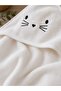 100% Cotton Cat Embroidered Swaddle Baby Bath Towel with Hood - 4