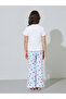 Girls White Cherry Print T-Shirt and Light Blue Pants Pyjama Set - 5