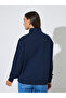 Navy Blue Solid Regular Fit Half Zip Sweatshirt - 6