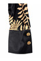 Plus Size Leaf Patterned Jacket Loose Cut Pants Women's Top and Bottom Set - 6