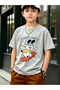Boys Grey Skateboard Dog Graphic Cotton T-Shirt - 6