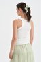 Women's buckle detailed lined belt elastic design long skirt - 6