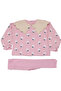 Girl's Pink and White Daisy Patterned Linen Baby Collar 2-Piece Set