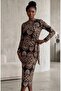 Yandan Tie-Up Patterned Tulle Fabric Women's Dress 125 cm - 2