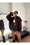 Women's Plum Cape Detailed Raincoat - 3
