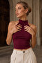 Women's Halter Neck Backless Blouse - 5
