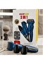 3 in 1 Electric Shaver and Trimmer Set, Model DX1338 Nose & Hair Trimmer, Fine Steel Gutter Head, UK Plug, Cordless Use, Men's Grooming Kit - 4