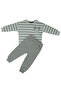 Boy's Water Green Striped Mouse Printed 2-Piece Set