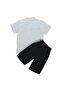 Boy's white shirt and palm tree embroidered denim pants 2-piece set - 2