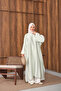 Women's Asymmetrical Cut Double Striped Long Tunic Water Green - 2