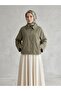 Zippered Pocket Poncho-Khaki - 3