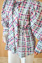 Women's Waist-Tied Hidden Button Square Shirt Green - 6