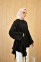 Women's Volan Detail Lace-Up Tunic Black - 4