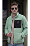 Men's Lamb Winter Welsoft Plush Fabric Jacket with Full Zipper and Front Pocket - 6