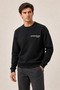 Takes Crew Neck Winter Regular Fit Sweatshirt Black