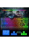 Gaming Keyboard and Mouse Combo,88 Keys Compact Rainbow Backlit Mechanical Feel Keyboard,RGB Backlit - 4