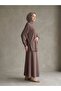 Side Zipper Detail Raglan Sleeve Skirt Suit - Light Brown - 3