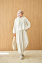 Women's Hooded Two-Piece Set with Elastic Waist and Cuffs, White - 5