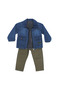 Boy's Luxury 3-Piece Set with Gray Jacket, Shirt and Green Trousers - 3