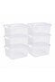 6 Pcs Plastic Storage Box - 6 Liter - 285 × 204 × 165 mm- rectangular container multi-purpose - 6
