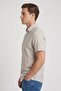 Men Regular Fit Plain Short Sleeve Casual Shirt, Beige - 3
