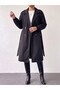 Women's Belted Trench Coat with Pocket Detail - 4