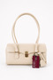 Baguette-Shaped Special Lock Pendant Detailed Elise Women's Shoulder Bag Brown