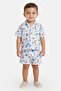 Toddlers Boy 3 Pieces Graphic Print Tops And Short Set, Multicolor