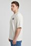 Men Crew Neck Short Sleeve Graphic Print T-Shirt, Off White - 3