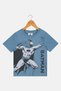 Toddlers Boy Crew Neck Short Sleeve Batman Print T-Shirt, Slate Blue - 2