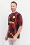 Men Sportswear Fit Brand Logo Football T-Shirt, Red/Purple - 3