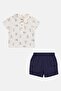 Toddlers Boy 2 Piece Graphic Print Polo Shirt And Short Set, Multicolor - 2
