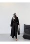 Women's Black Wide Leg Pants with Elastic Waist Frv0227 - 7