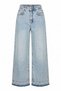 Light Blue Nail-Trimmed Wide Leg Jeans - 8